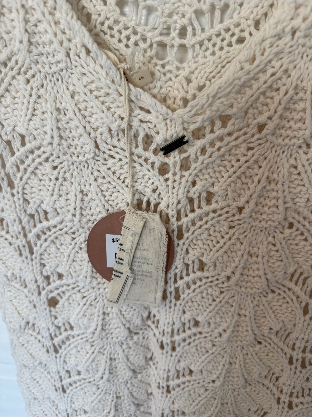 NWT Australian Cream Crochet Mini Dress